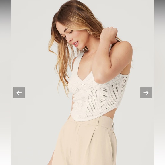 Alo Yoga Open-Knit Chase The Sun Corset Tank XS - Picture 8 of 9